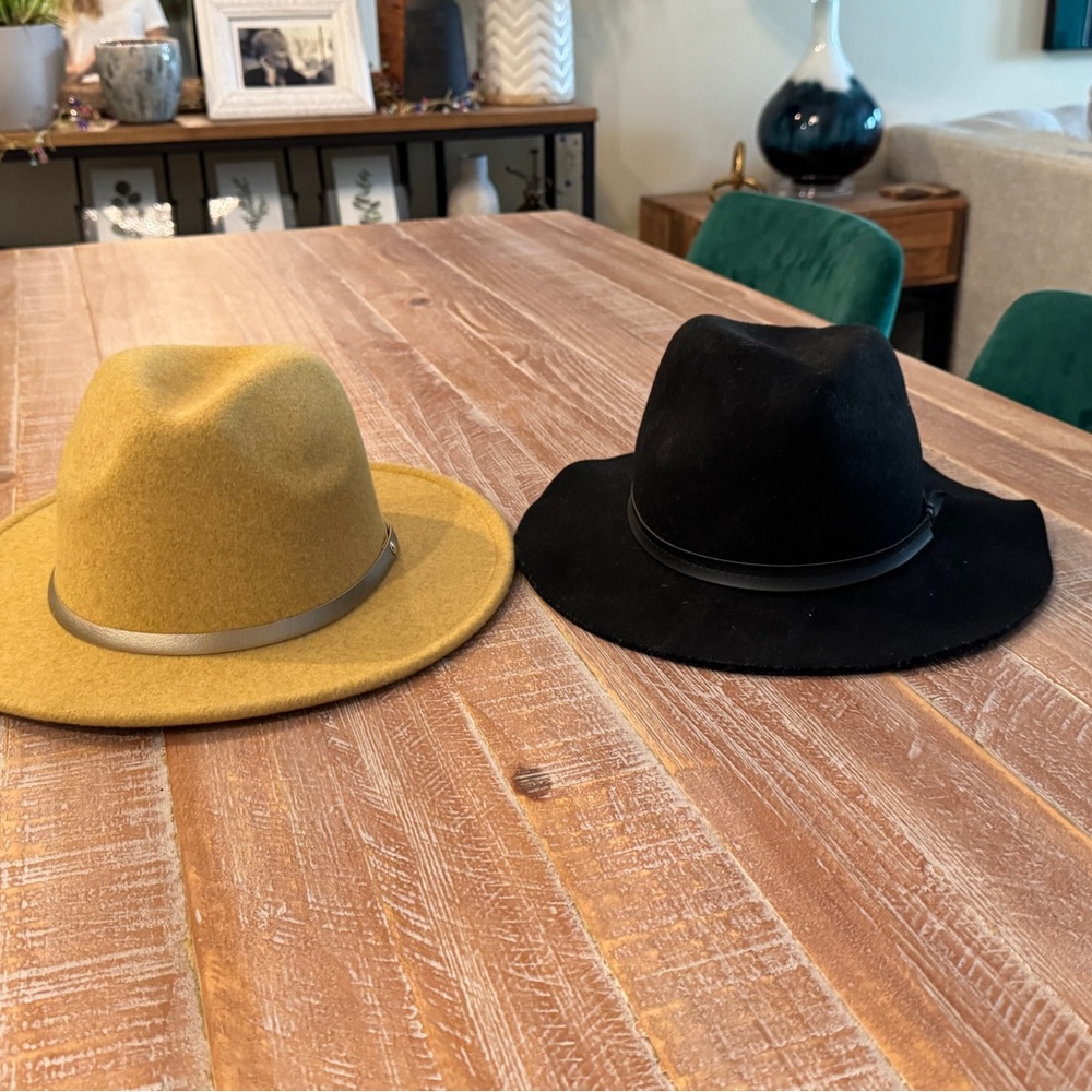 Stylish Black and Tan Fedora Hat bundle